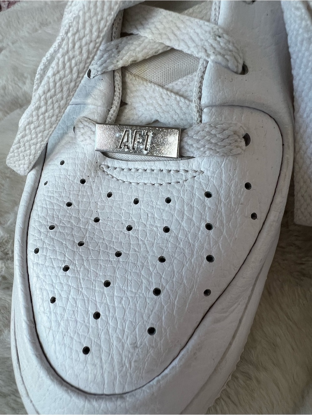 Nike Air Force 1 Sage Low Triple White Platform Sneakers Size 7.5 - Picture 10 of 10